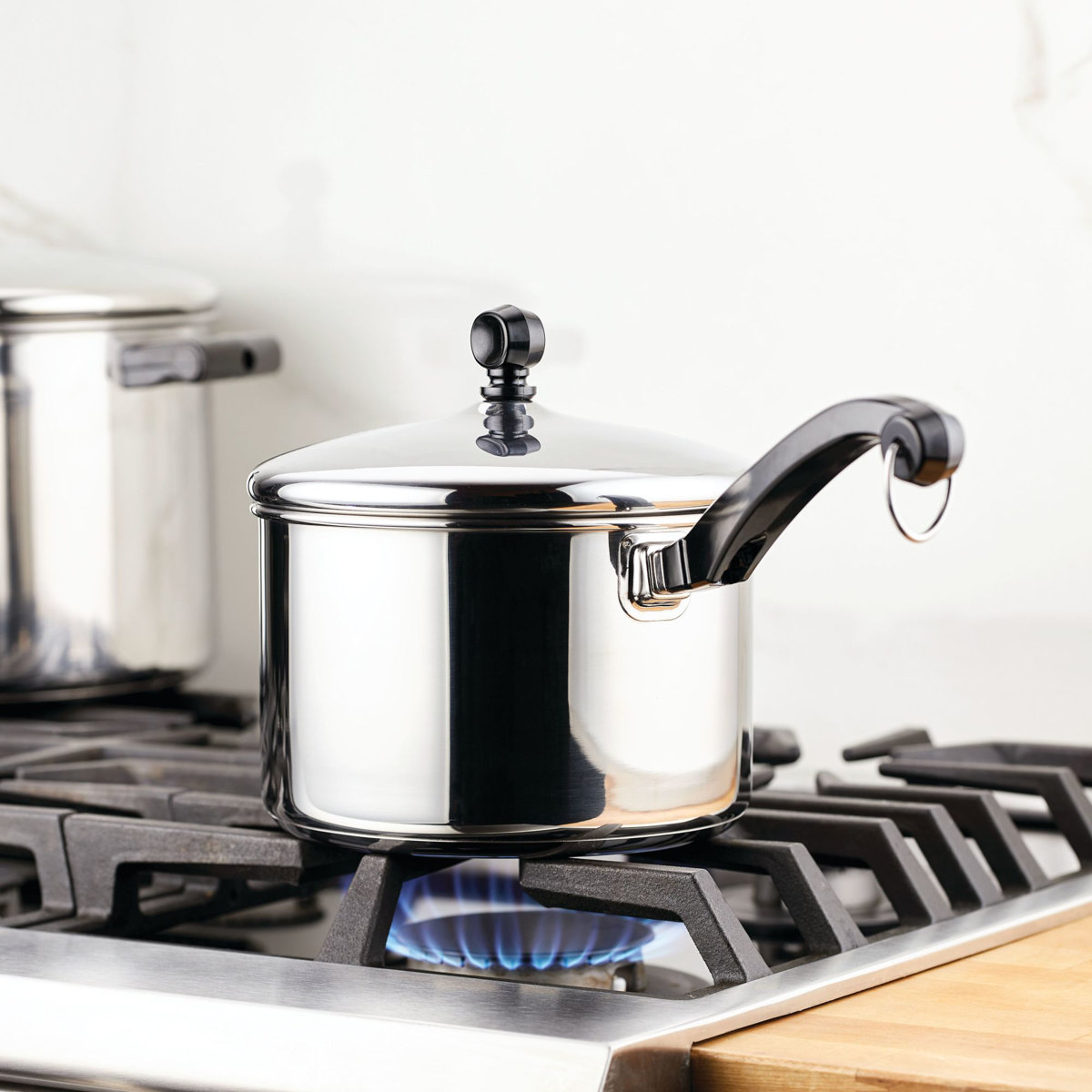 Farberware Classic Series Stainless Steel and Nonstick Cookware Pots and Pans Set, 15 Piece